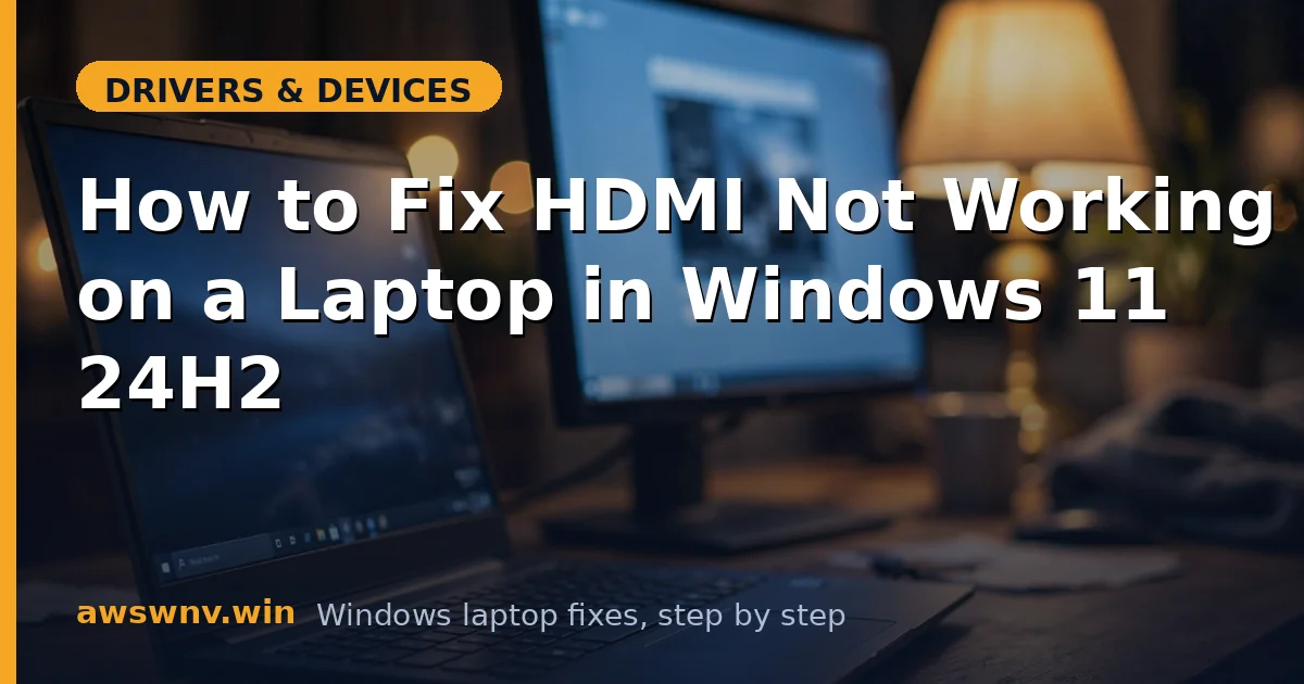 How to Fix HDMI Not Working on a Laptop in Windows 11 24H2