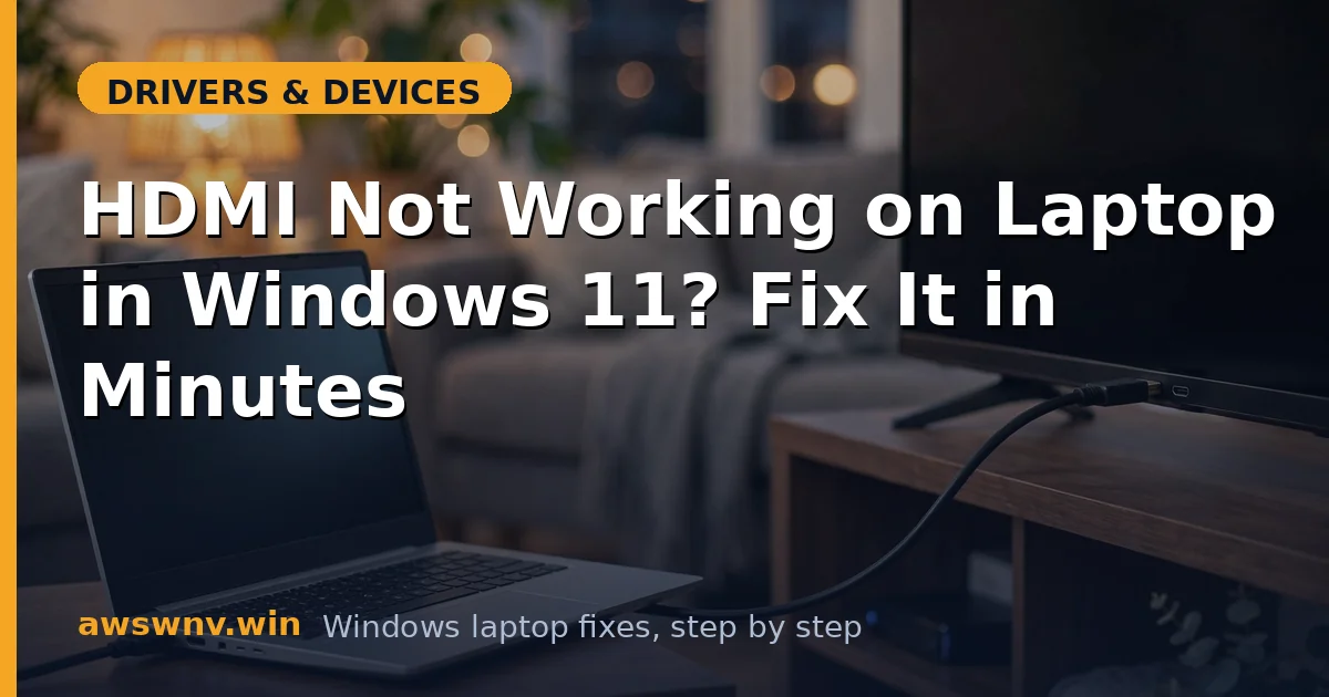 HDMI Not Working on Laptop in Windows 11? Fix It in Minutes