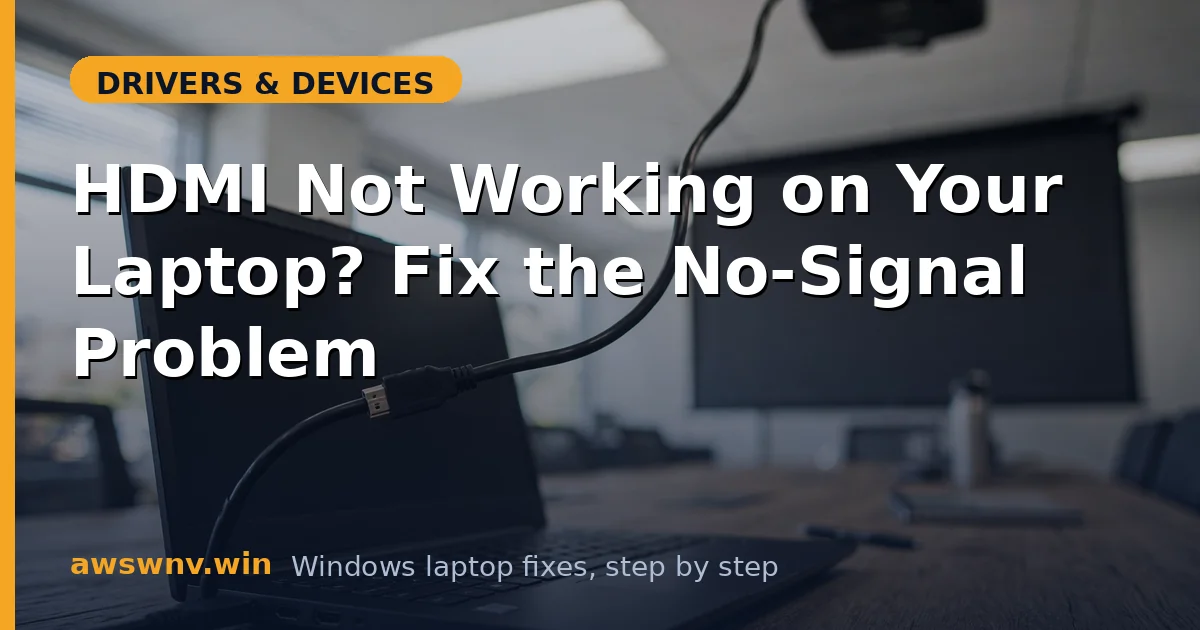 HDMI Not Working on Your Laptop? Fix the No-Signal Problem