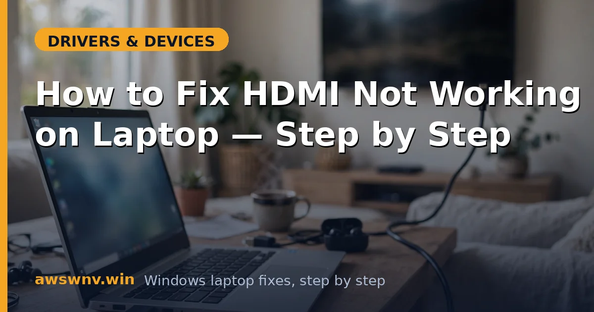 How to Fix HDMI Not Working on Laptop — Step by Step