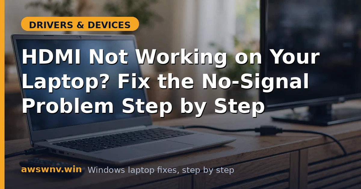 HDMI Not Working on Your Laptop? Fix the No-Signal Problem Step by Step