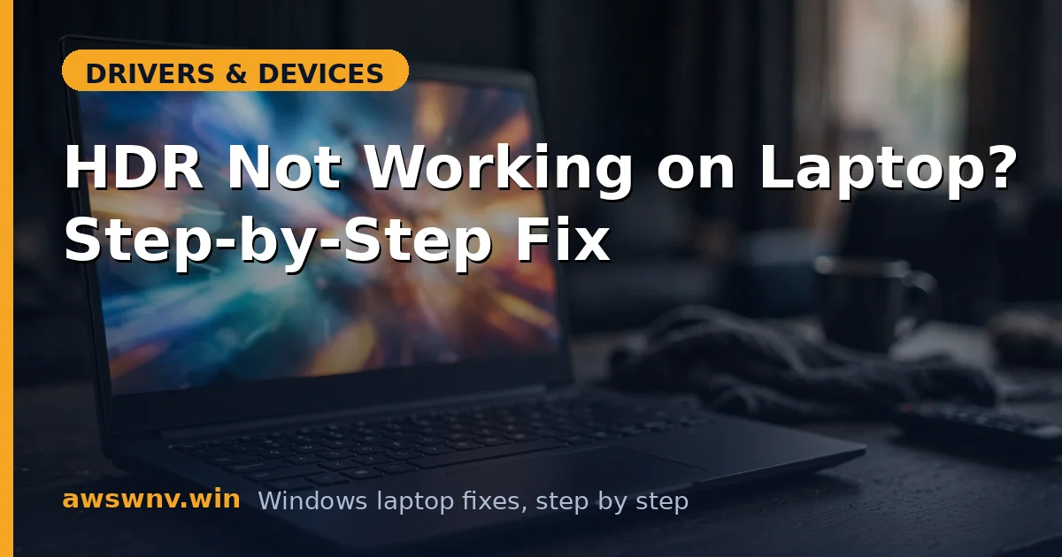 HDR Not Working on Laptop? Step-by-Step Fix