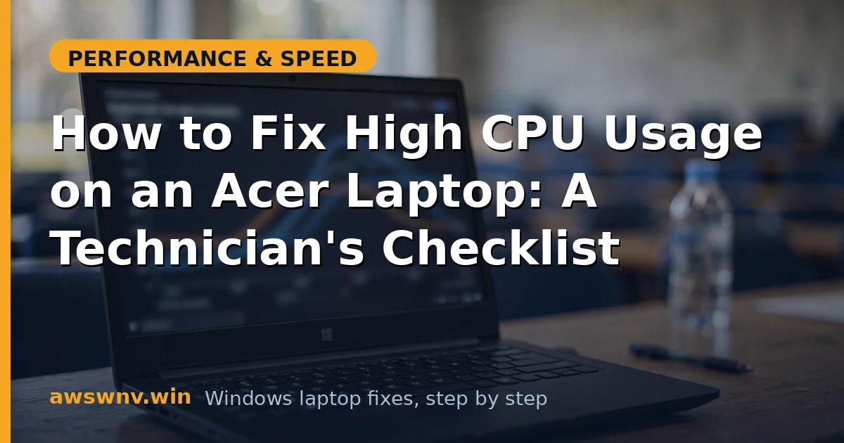 How to Fix High CPU Usage on an Acer Laptop: A Technician's Checklist