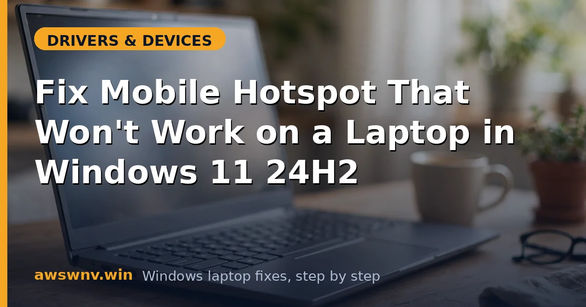 Fix Mobile Hotspot That Won't Work on a Laptop in Windows 11 24H2