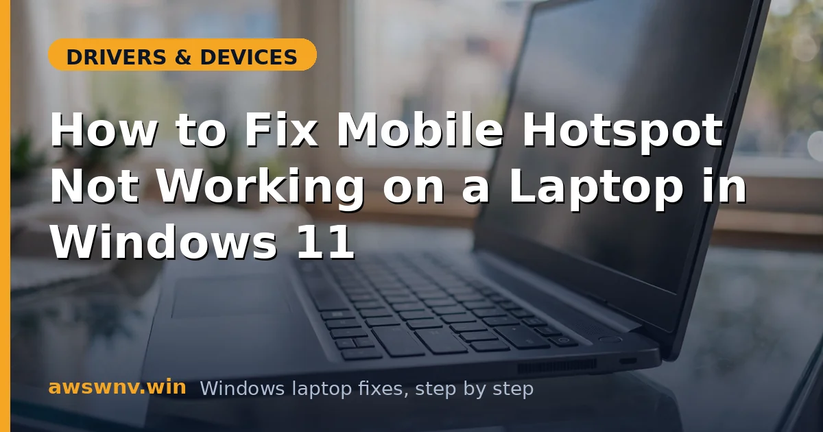 How to Fix Mobile Hotspot Not Working on a Laptop in Windows 11
