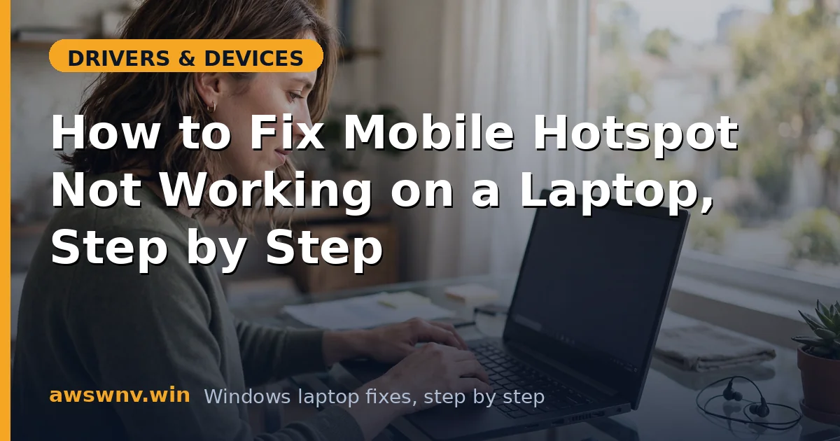 How to Fix Mobile Hotspot Not Working on a Laptop, Step by Step