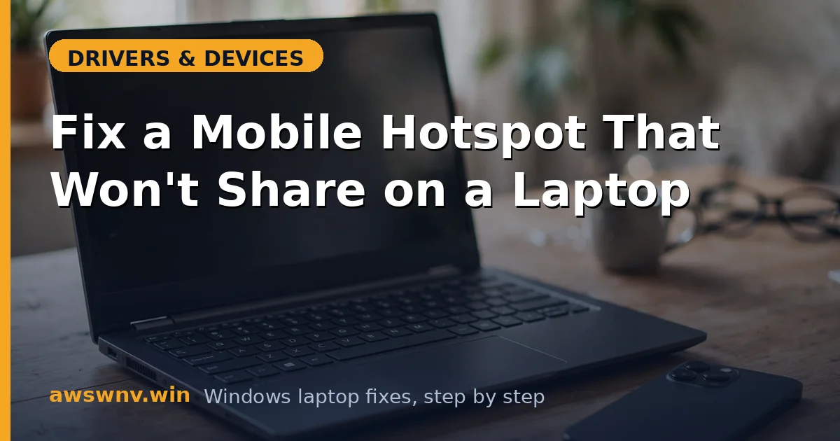 Fix a Mobile Hotspot That Won't Share on a Laptop