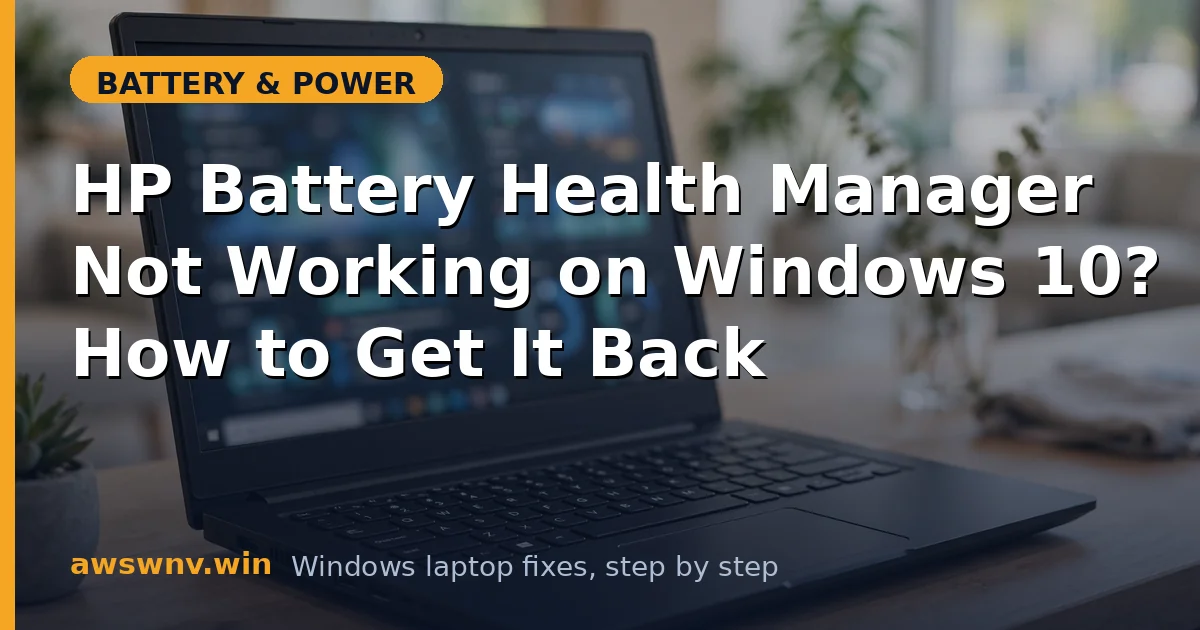 HP Battery Health Manager Not Working on Windows 10? How to Get It Back
