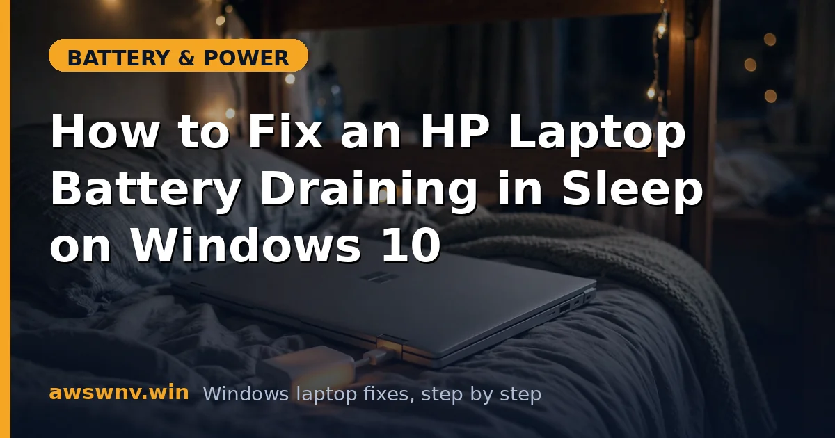 How to Fix an HP Laptop Battery Draining in Sleep on Windows 10
