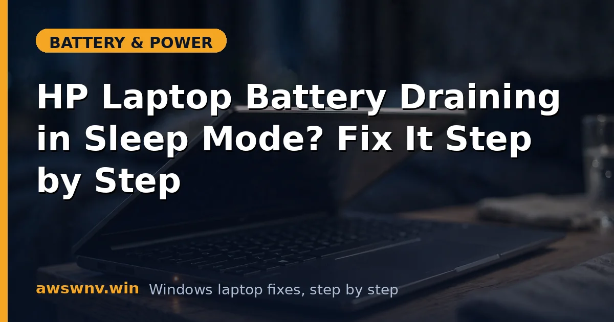 HP Laptop Battery Draining in Sleep Mode? Fix It Step by Step