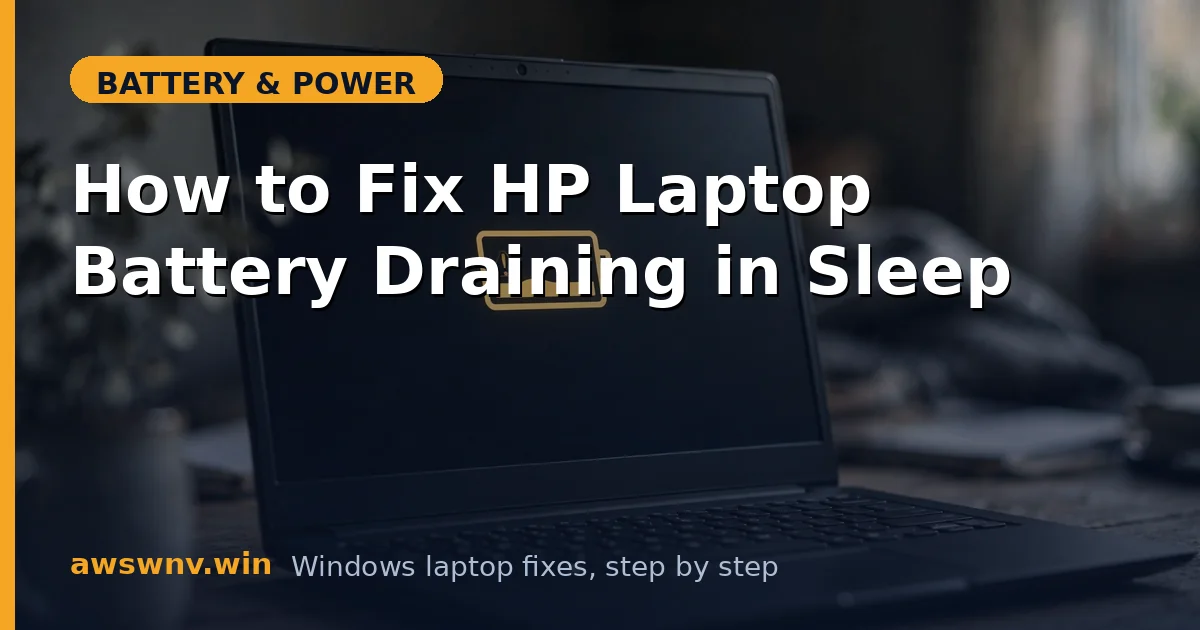 How to Fix HP Laptop Battery Draining in Sleep