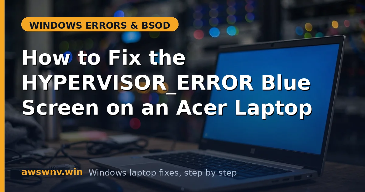 How to Fix the HYPERVISOR_ERROR Blue Screen on an Acer Laptop