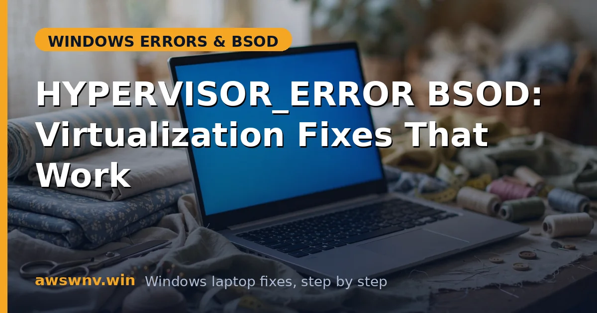 HYPERVISOR_ERROR BSOD: Virtualization Fixes That Work