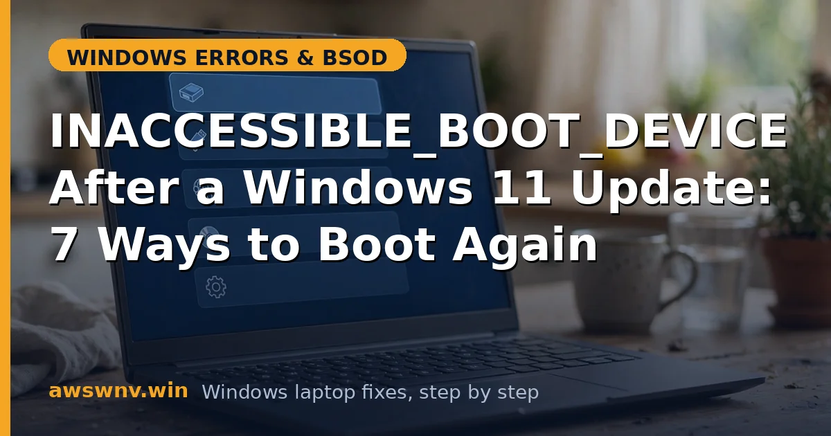 INACCESSIBLE_BOOT_DEVICE After a Windows 11 Update: 7 Ways to Boot Again
