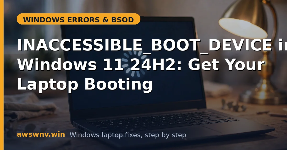 INACCESSIBLE_BOOT_DEVICE in Windows 11 24H2: Get Your Laptop Booting