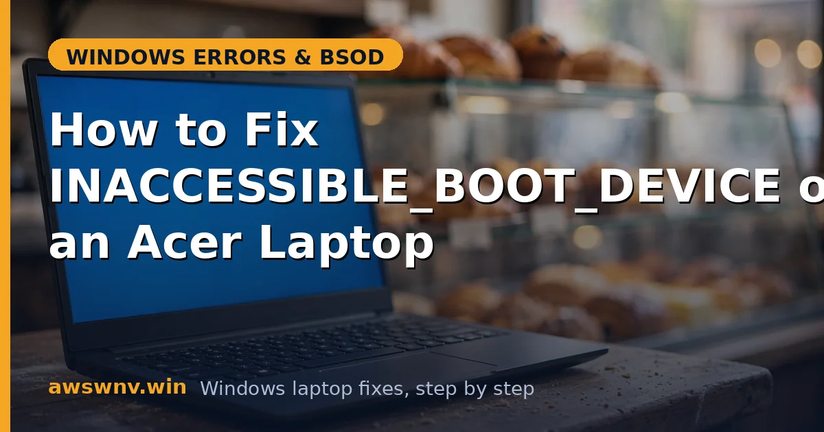 How to Fix INACCESSIBLE_BOOT_DEVICE on an Acer Laptop