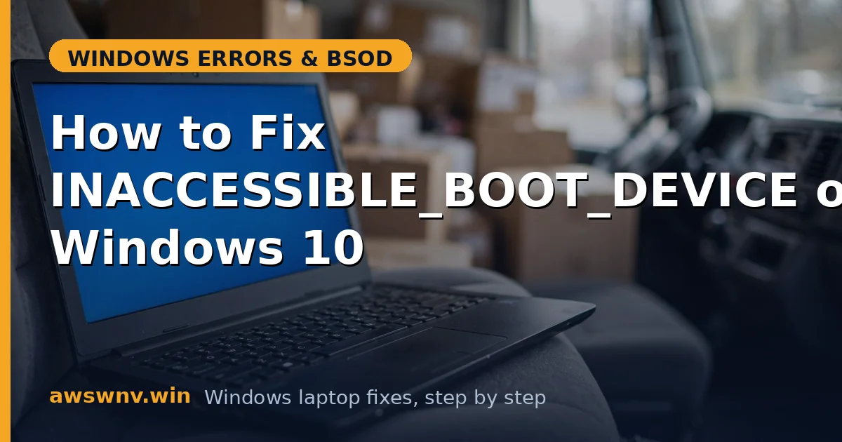 How to Fix INACCESSIBLE_BOOT_DEVICE on Windows 10