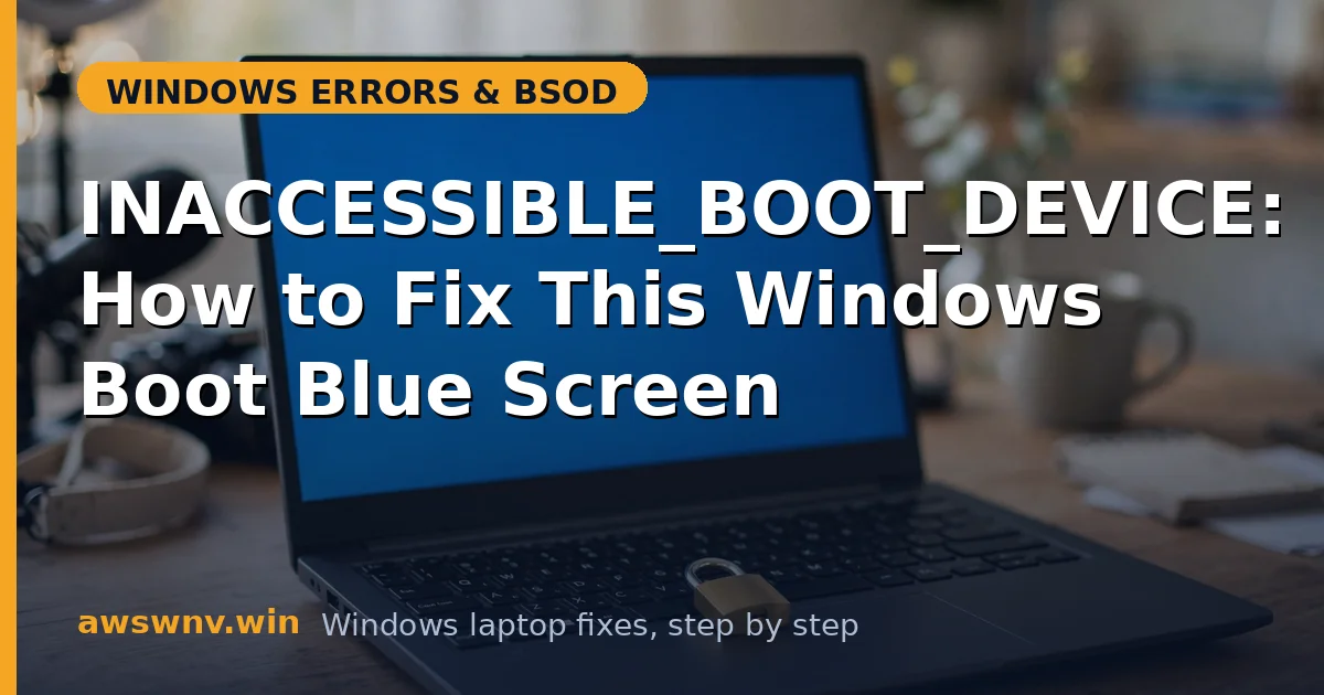 INACCESSIBLE_BOOT_DEVICE: How to Fix This Windows Boot Blue Screen
