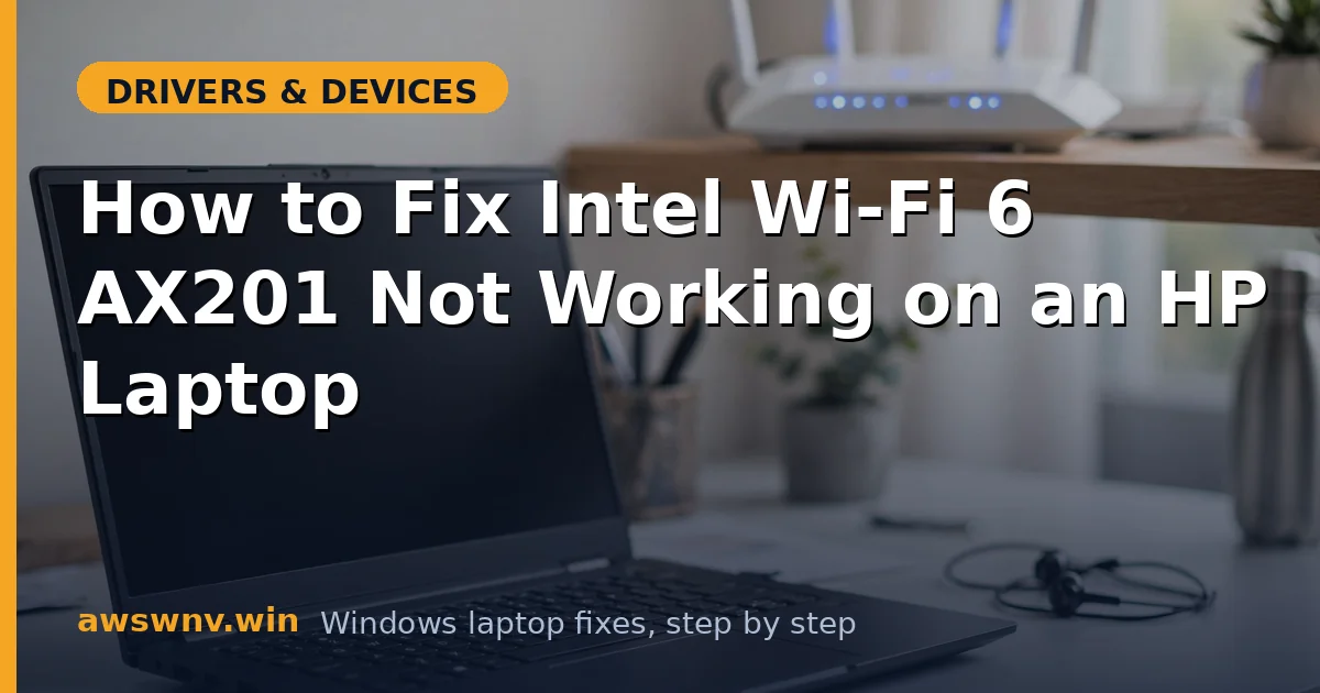 How to Fix Intel Wi-Fi 6 AX201 Not Working on an HP Laptop