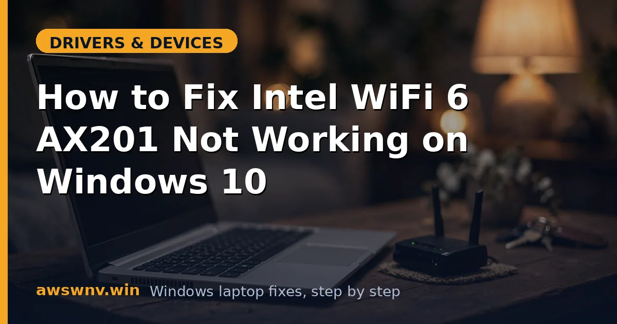 How to Fix Intel WiFi 6 AX201 Not Working on Windows 10