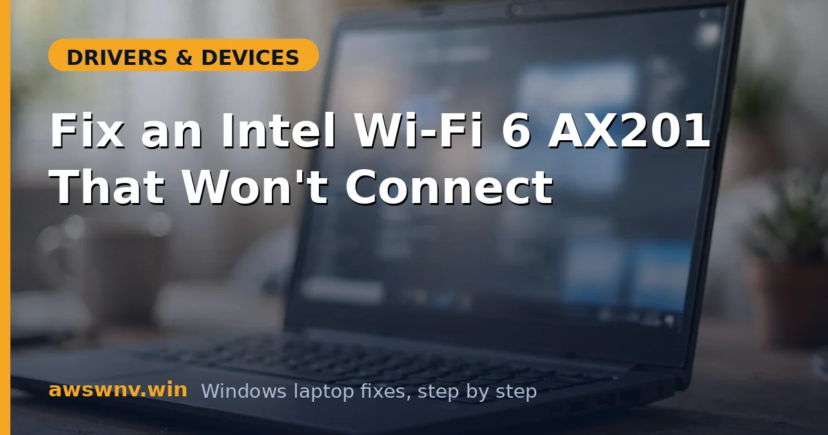 Fix an Intel Wi-Fi 6 AX201 That Won't Connect