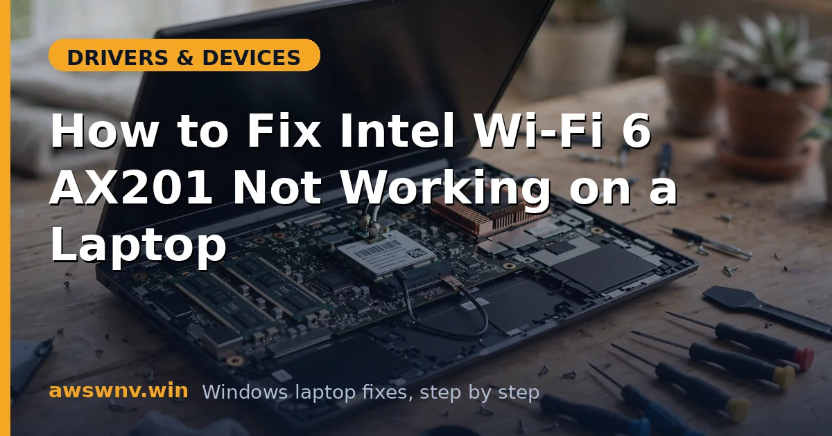 How to Fix Intel Wi-Fi 6 AX201 Not Working on a Laptop