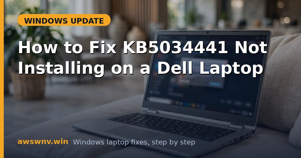 How to Fix KB5034441 Not Installing on a Dell Laptop