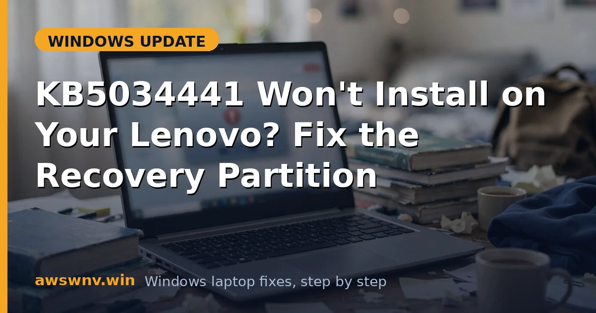 KB5034441 Won't Install on Your Lenovo? Fix the Recovery Partition