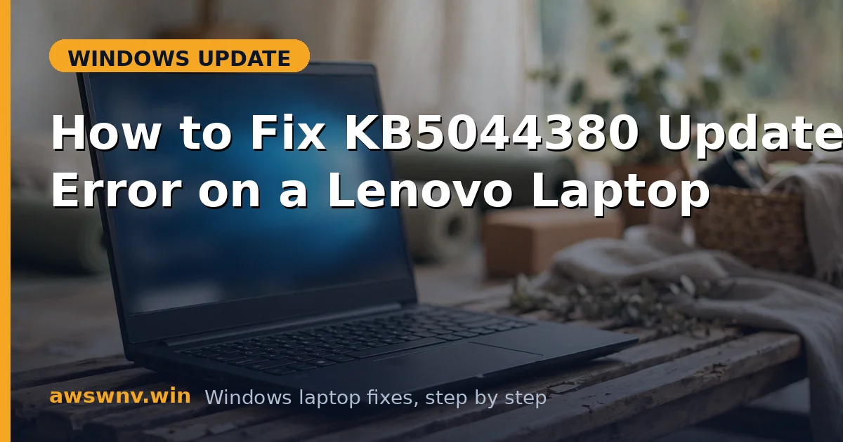 How to Fix KB5044380 Update Error on a Lenovo Laptop