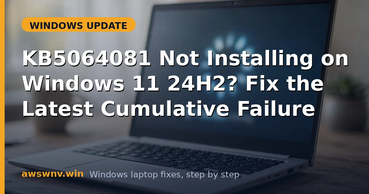 KB5064081 Not Installing on Windows 11 24H2? Fix the Latest Cumulative Failure