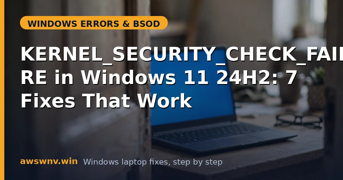KERNEL_SECURITY_CHECK_FAILURE in Windows 11 24H2: 7 Fixes That Work