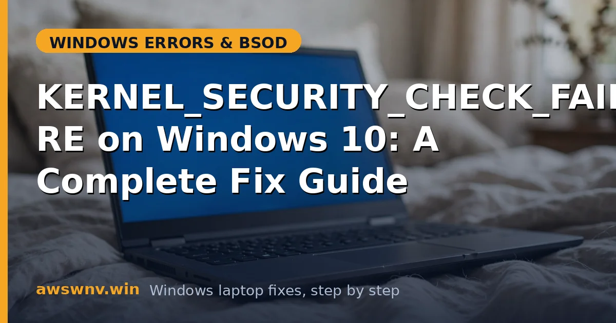 KERNEL_SECURITY_CHECK_FAILURE on Windows 10: A Complete Fix Guide