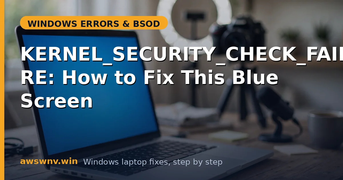 KERNEL_SECURITY_CHECK_FAILURE: How to Fix This Blue Screen