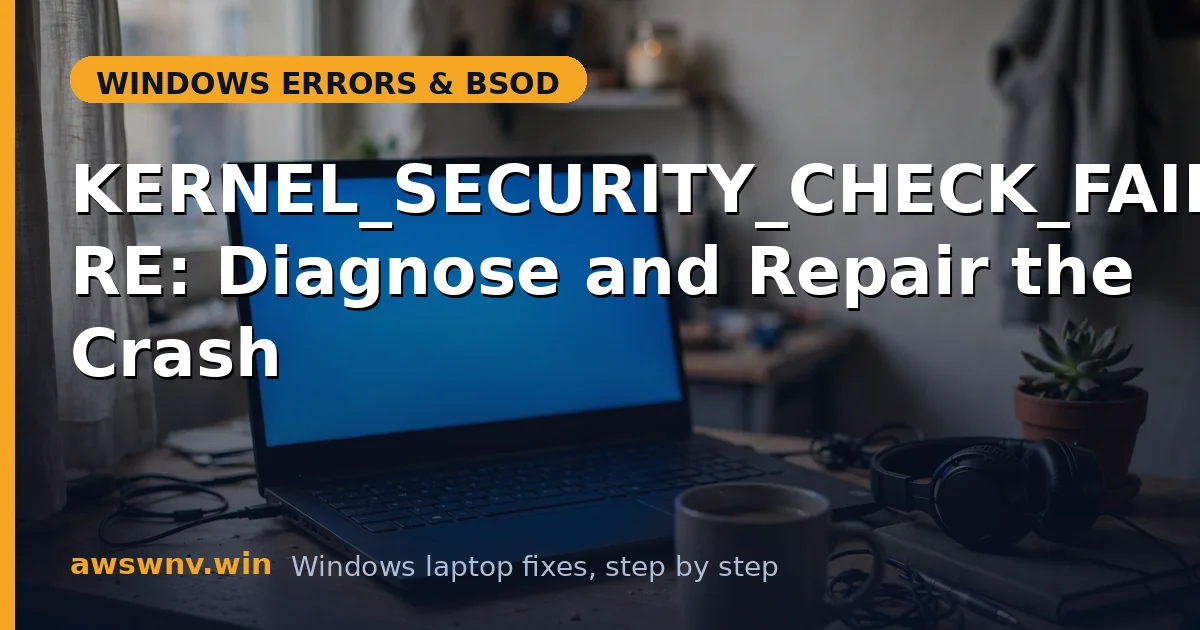 KERNEL_SECURITY_CHECK_FAILURE: Diagnose and Repair the Crash