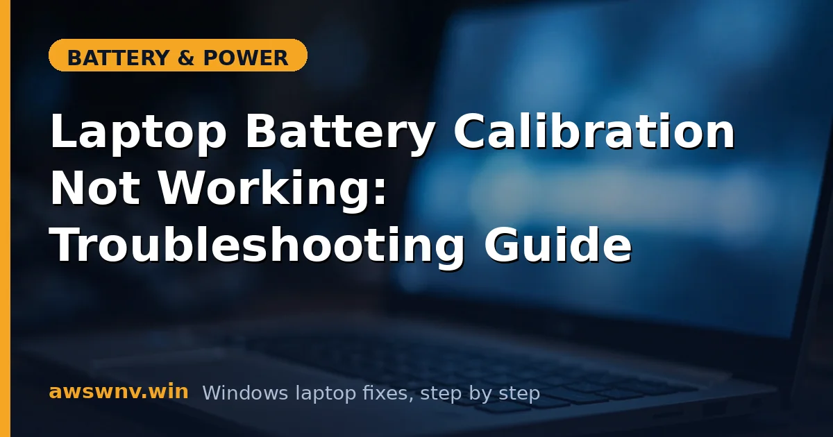 Laptop Battery Calibration Not Working: Troubleshooting Guide