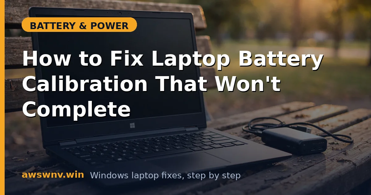 How to Fix Laptop Battery Calibration That Won't Complete