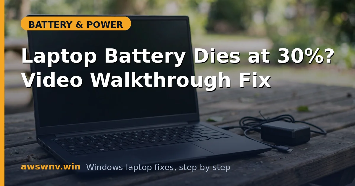 Laptop Battery Dies at 30%? Video Walkthrough Fix