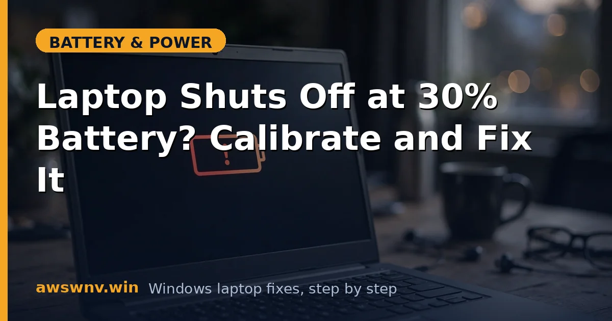 Laptop Shuts Off at 30% Battery? Calibrate and Fix It