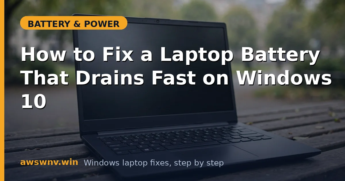 How to Fix a Laptop Battery That Drains Fast on Windows 10