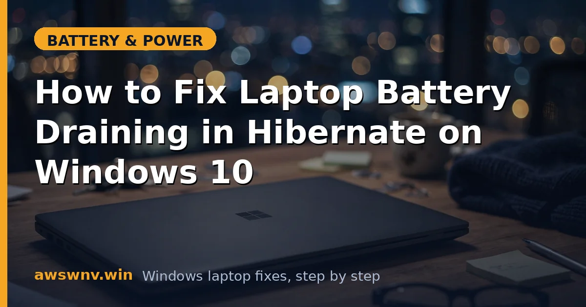 How to Fix Laptop Battery Draining in Hibernate on Windows 10