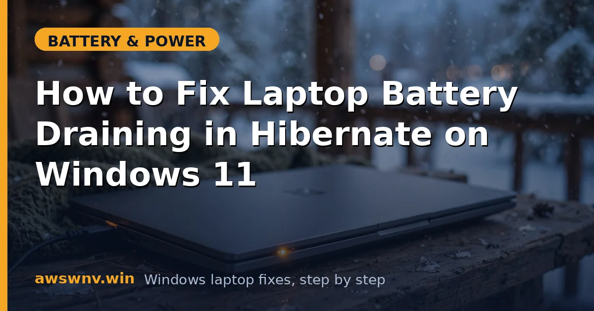 How to Fix Laptop Battery Draining in Hibernate on Windows 11