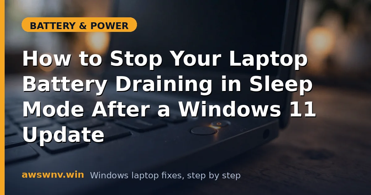 How to Stop Your Laptop Battery Draining in Sleep Mode After a Windows 11 Update