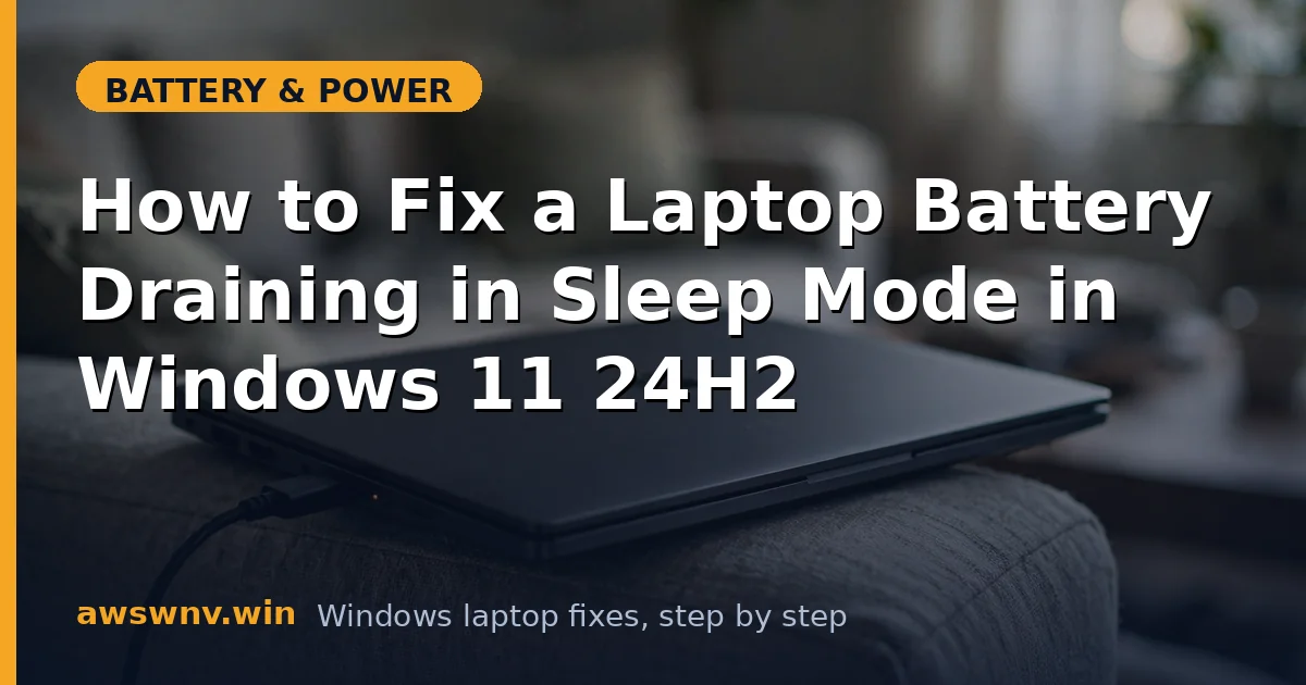 How to Fix a Laptop Battery Draining in Sleep Mode in Windows 11 24H2