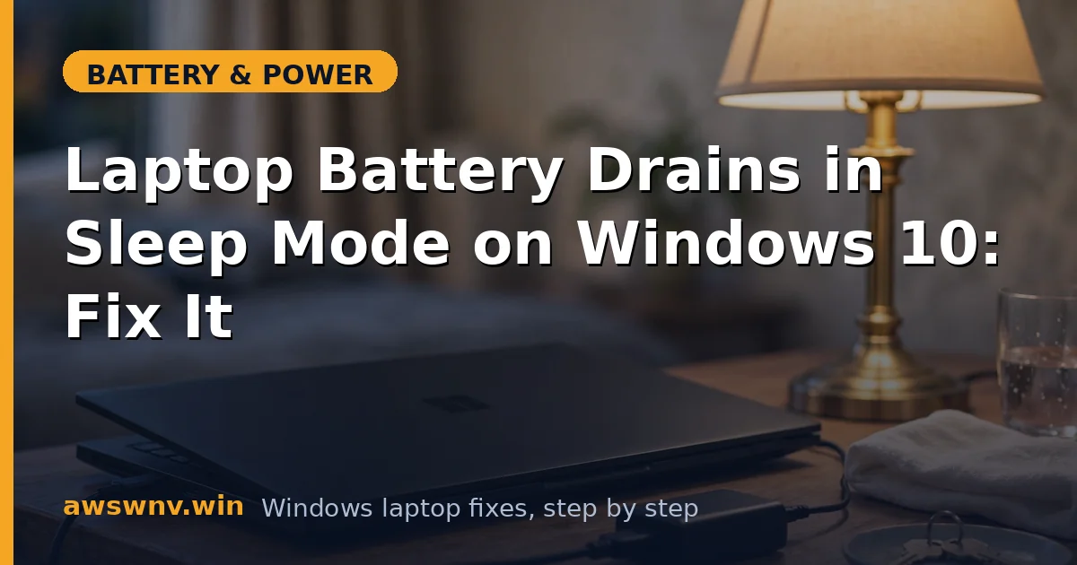 Laptop Battery Drains in Sleep Mode on Windows 10: Fix It