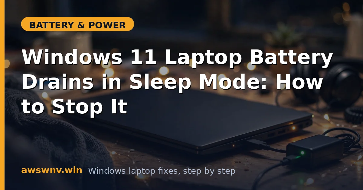 Windows 11 Laptop Battery Drains in Sleep Mode: How to Stop It