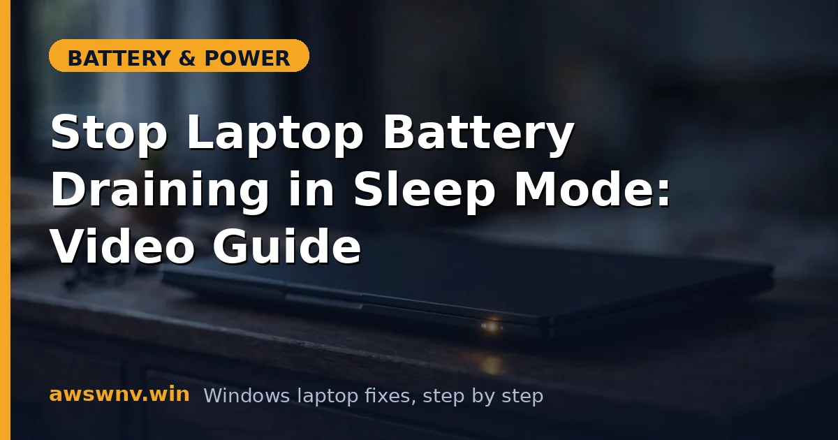 Stop Laptop Battery Draining in Sleep Mode: Video Guide