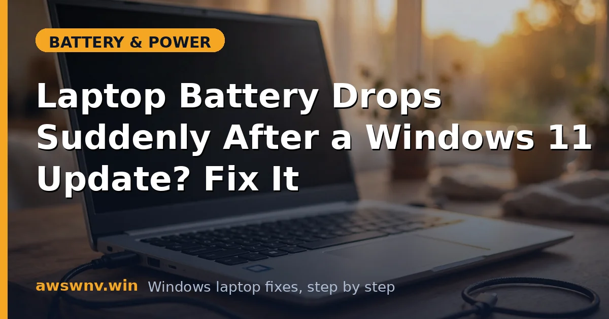 Laptop Battery Drops Suddenly After a Windows 11 Update? Fix It