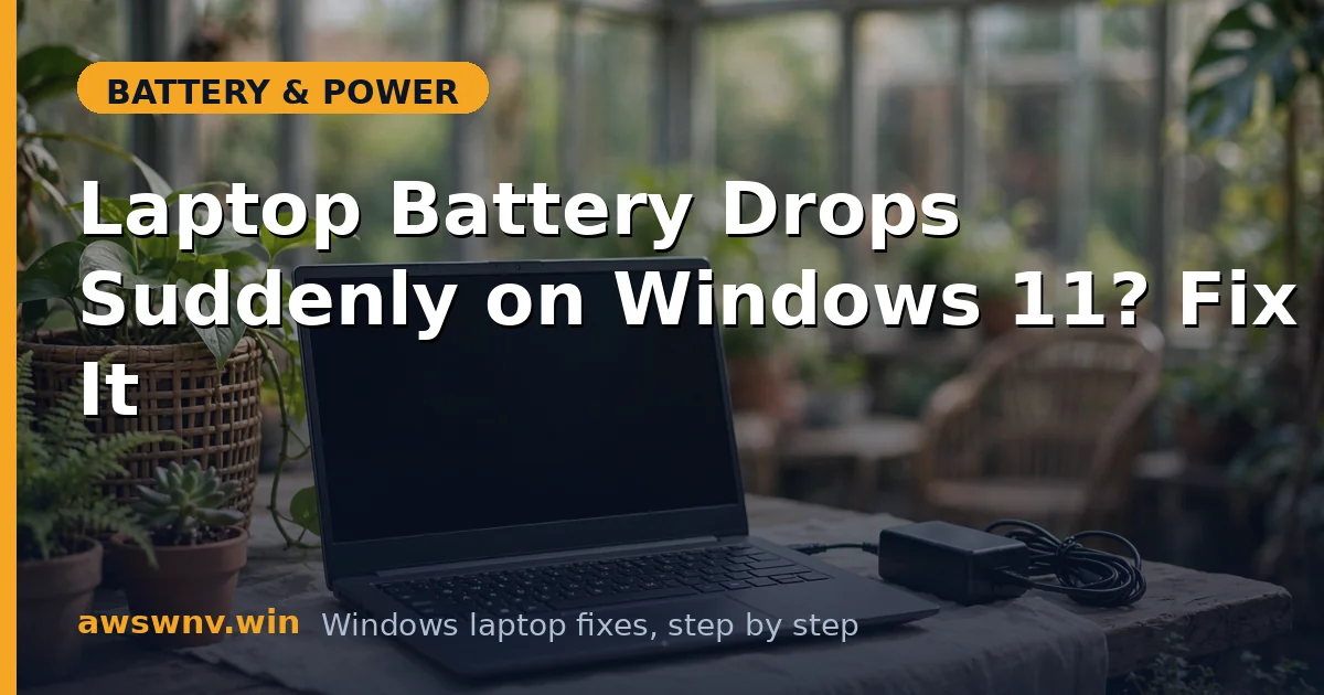 Laptop Battery Drops Suddenly on Windows 11? Fix It