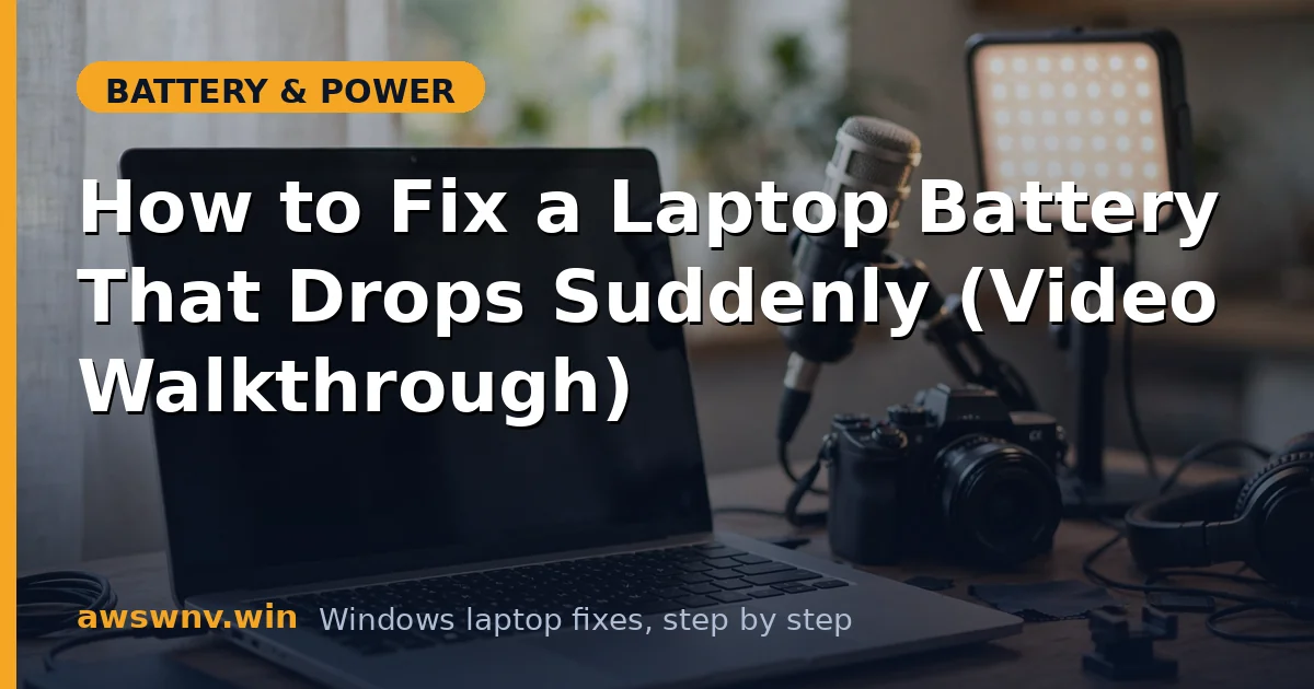 How to Fix a Laptop Battery That Drops Suddenly (Video Walkthrough)