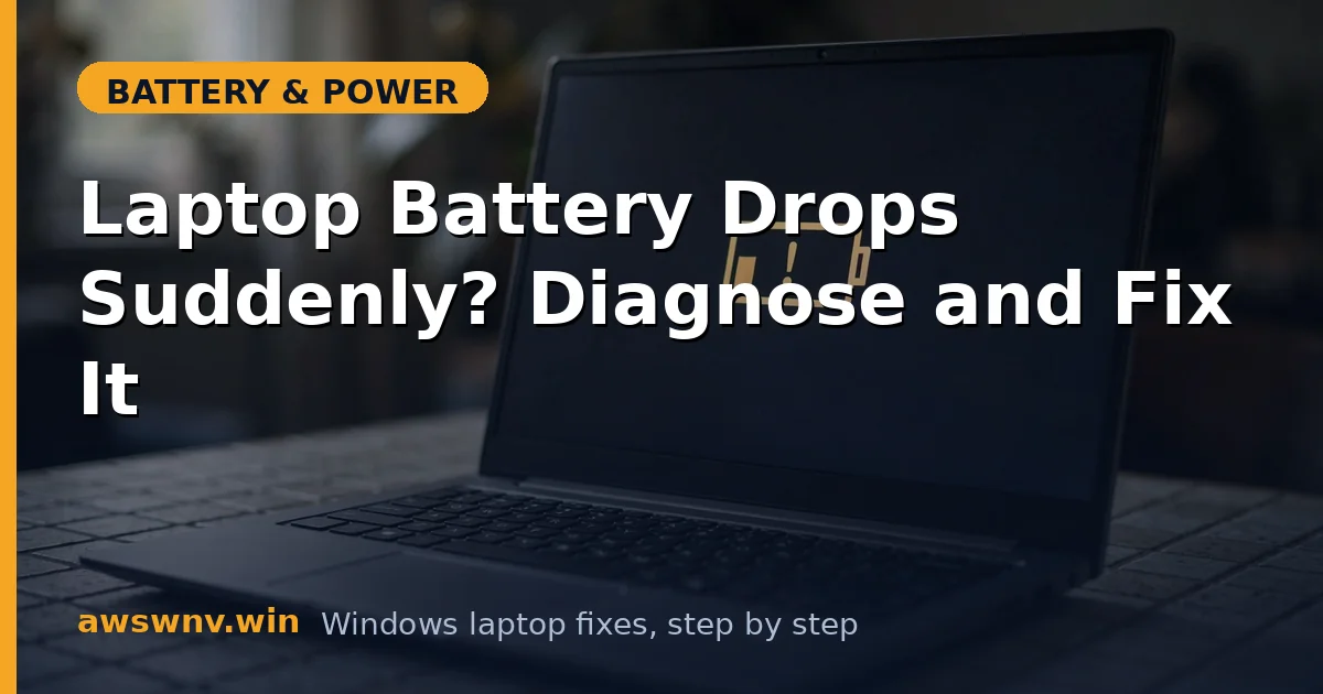 Laptop Battery Drops Suddenly? Diagnose and Fix It